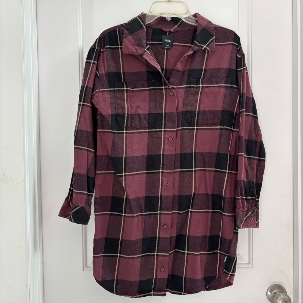 Vans Wine Multi Almost Friday Plaid Shirt/Dress